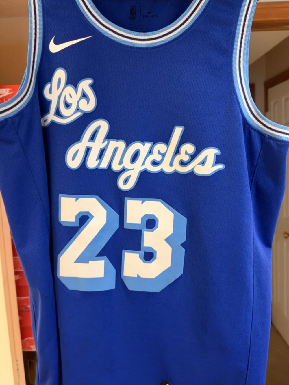 Nike LeBron James Lakers Classic Edition Blue Swingman Jersey 48 M